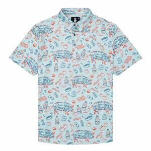 NEW RAISED BY COYOTES men's southern bbq polo in blue